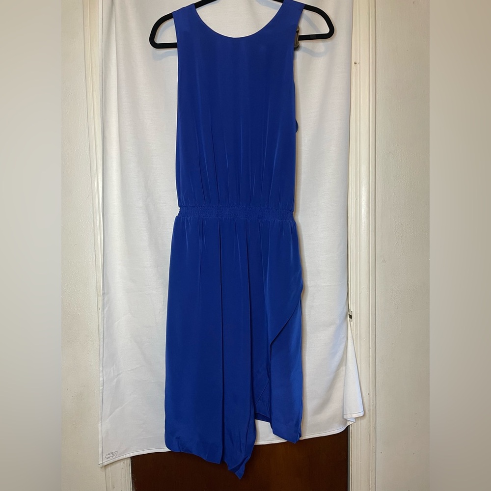 NWT Banana Republic Blue Sleeveless Asymmetrical Dress w Crisscross Back Size 10